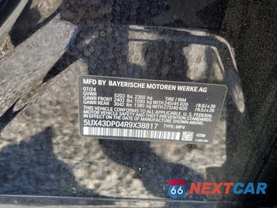 Zdjęcie 14 z 14 samochodu: 2024 BMW X3 SDRIVE30I VIN:5UX43DP04R9X38817 - miniatura