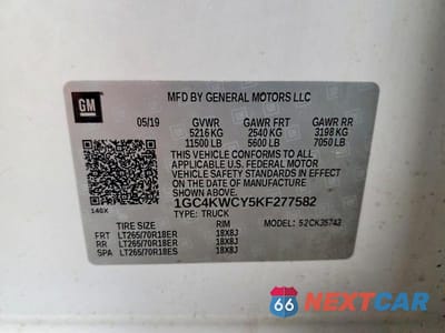 Zdjęcie 12 z 12 samochodu: 2019 CHEVROLET SILVERADO K3500 LT VIN:1GC4KWCY5KF277582 - miniatura