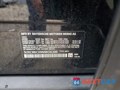 Zdjęcie 13 z 13 samochodu: 2022 BMW X5 XDRIVE40I VIN:5UXCR6C09N9K56396 - miniatura