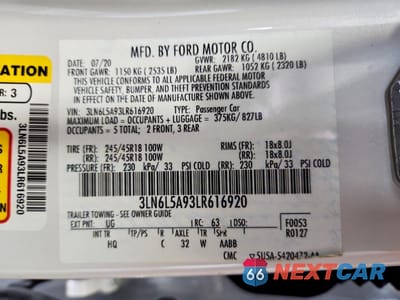 Zdjęcie 12 z 13 samochodu: 2020 LINCOLN MKZ VIN:3LN6L5A93LR616920 - miniatura