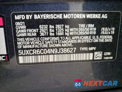 Zdjęcie 13 z 13 samochodu: 2022 BMW X5 XDRIVE40I VIN:5UXCR6C04N9J38627 - miniatura