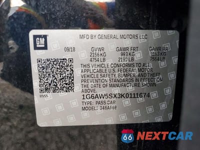 Zdjęcie 12 z 12 samochodu: 2019 CADILLAC CTS VIN:1G6AW5SX3K0111674 - miniatura