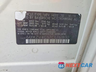 Zdjęcie 13 z 13 samochodu: 2012 BMW X5 XDRIVE35I VIN:5UXZV4C57CL761830 - miniatura