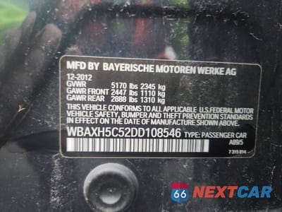 Zdjęcie 12 z 12 samochodu: 2013 BMW 528 XI VIN:WBAXH5C52DD108546 - miniatura