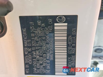 Zdjęcie 12 z 12 samochodu: 2019 LEXUS ES 350 F SPORT VIN:58ABZ1B12KU030403 - miniatura