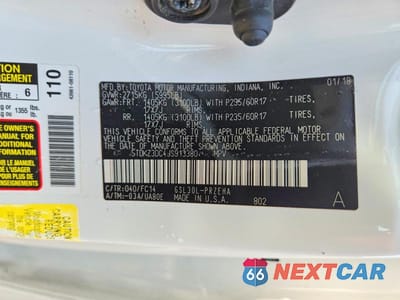 Zdjęcie 14 z 14 samochodu: 2018 TOYOTA SIENNA LE 8-PASSENGER VIN:5TDKZ3DC4JS913380 - miniatura