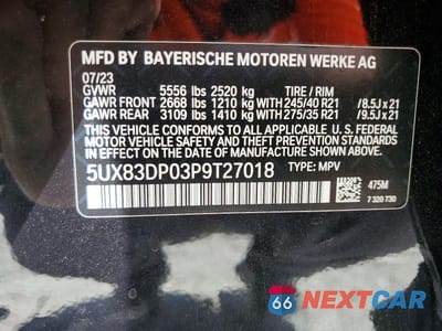 Zdjęcie 12 z 12 samochodu: 2023 BMW X3 M40I VIN:5UX83DP03P9T27018 - miniatura