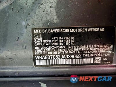 Zdjęcie 12 z 12 samochodu: 2018 BMW 340 XI VIN:WBA8B7C52JA938068 - miniatura