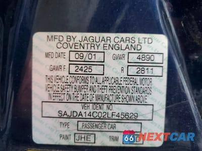 Zdjęcie 14 z 14 samochodu: 2002 JAGUAR XJ8 VIN:SAJDA14C02LF45629 - miniatura