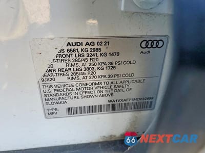 Zdjęcie 13 z 13 samochodu: 2021 AUDI Q7 PRESTIGE VIN:WA1VXAF71MD032699 - miniatura