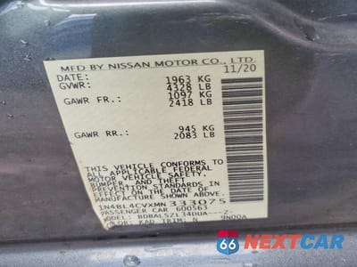Zdjęcie 12 z 12 samochodu: 2021 NISSAN ALTIMA 2.5 SR VIN:1N4BL4CVXMN333075 - miniatura