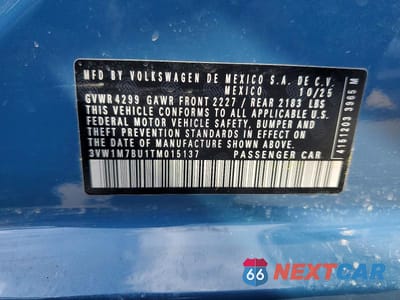Zdjęcie 12 z 12 samochodu: 2026 VOLKSWAGEN JETTA GLI AUTOBAHN VIN:3VW1M7BU1TM015137 - miniatura