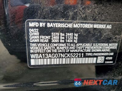 Zdjęcie 12 z 12 samochodu: 2022 BMW 530E VIN:WBA13AG07NCK52211 - miniatura