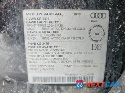 Zdjęcie 12 z 12 samochodu: 2020 AUDI Q5 TITANIUM PREMIUM PLUS VIN:WA1ENAFYXL2036369 - miniatura
