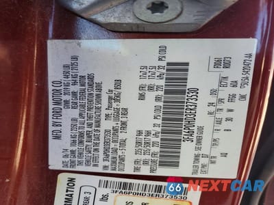 Zdjęcie 12 z 12 samochodu: 2014 FORD FUSION SE VIN:3FA6P0HD3ER373530 - miniatura