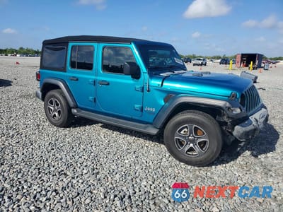 Czwarte zdjęcie samochodu z boku: 2019 JEEP WRANGLER UNLIMITED SPORT VIN:1C4HJXDG2KW610482 - miniatura