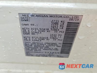 Zdjęcie 13 z 13 samochodu: 2020 INFINITI QX60 LUXE VIN:5N1DL0MN6LC511919 - miniatura