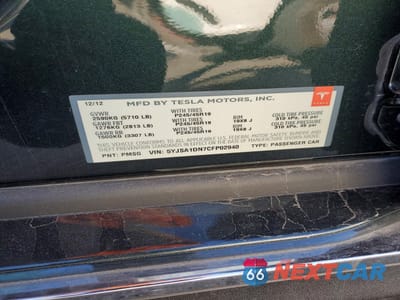 Zdjęcie 12 z 12 samochodu: 2012 TESLA MODEL S VIN:5YJSA1DN7CFP02940 - miniatura