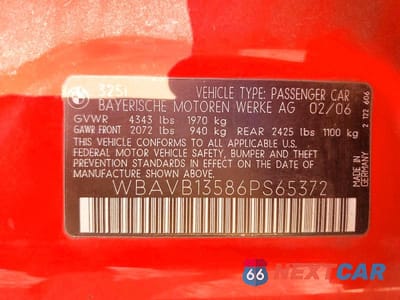 Zdjęcie 13 z 13 samochodu: 2006 BMW 3 SERIES 325I RWD VIN:WBAVB13586PS65372 - miniatura