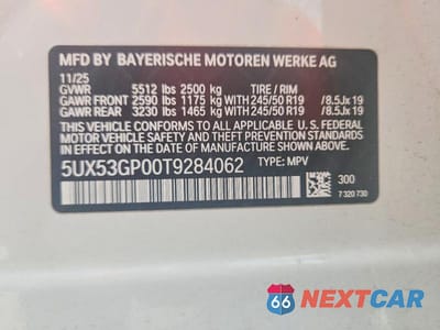 Zdjęcie 13 z 13 samochodu: 2026 BMW X3 30 XDRIVE VIN:5UX53GP00T9284062 - miniatura