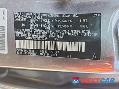 Zdjęcie 13 z 13 samochodu: 2016 TOYOTA SIENNA LE 8-PASSENGER VIN:5TDKK3DC2GS713871 - miniatura