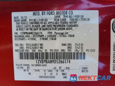 Zdjęcie 12 z 13 samochodu: 2013 FORD MUSTANG VIN:1ZVBP8AM9D5266174 - miniatura