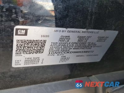 Zdjęcie 13 z 13 samochodu: 2021 CHEVROLET SUBURBAN C1500 LT VIN:1GNSCCKD5MR198472 - miniatura