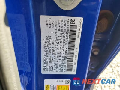 Zdjęcie 12 z 12 samochodu: 2023 HONDA CIVIC SPORT VIN:2HGFE2F56PH541474 - miniatura
