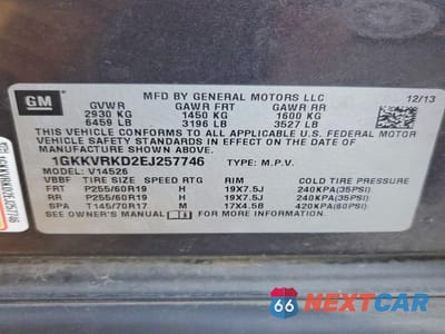 Zdjęcie 13 z 13 samochodu: 2014 GMC ACADIA SLT-1 VIN:1GKKVRKD2EJ257746 - miniatura