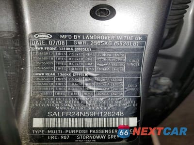 Zdjęcie 14 z 14 samochodu: 2009 LAND ROVER LR2 HSE VIN:SALFR24N59H126248 - miniatura