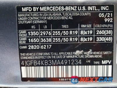 Zdjęcie 13 z 13 samochodu: 2021 MERCEDES-BENZ GLE 350 4MATIC VIN:4JGFB4KB3MA491234 - miniatura