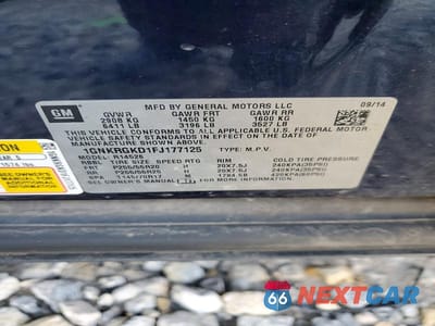Zdjęcie 14 z 14 samochodu: 2015 CHEVROLET TRAVERSE LT VIN:1GNKRGKD1FJ177125 - miniatura