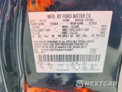Zdjęcie 13 z 13 samochodu: 2010 FORD ESCAPE XLT VIN:1FMCU0D76AKC82087 - miniatura