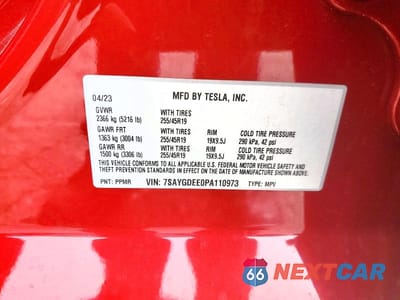 Zdjęcie 13 z 13 samochodu: 2023 TESLA MODEL Y VIN:7SAYGDEE0PA110973 - miniatura