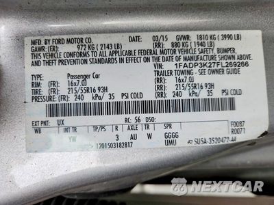 Zdjęcie 13 z 13 samochodu: 2015 FORD FOCUS SE VIN:1FADP3K27FL269266 - miniatura