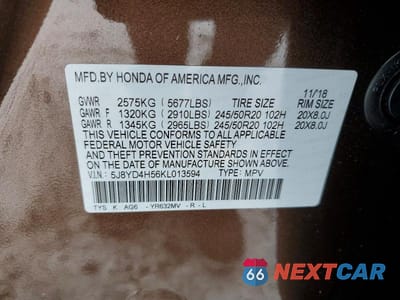 Zdjęcie 14 z 14 samochodu: 2019 ACURA MDX TECHNOLOGY VIN:5J8YD4H56KL013594 - miniatura