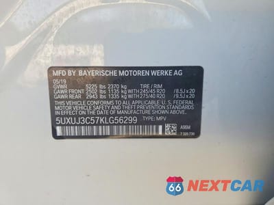 Zdjęcie 12 z 12 samochodu: 2019 BMW X4 XDRIVE30I VIN:5UXUJ3C57KLG56299 - miniatura