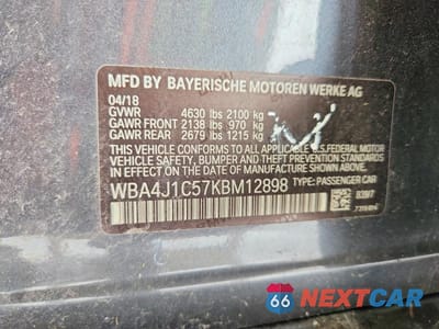 Zdjęcie 12 z 12 samochodu: 2019 BMW 430I GRAN COUPE VIN:WBA4J1C57KBM12898 - miniatura