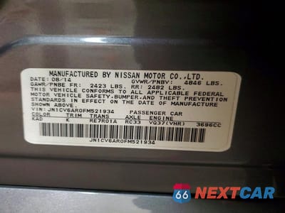 Zdjęcie 12 z 12 samochodu: 2015 INFINITI Q40 BASE VIN:JN1CV6AR0FM521934 - miniatura