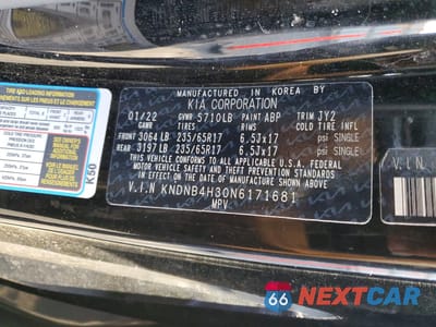 Zdjęcie 14 z 14 samochodu: 2022 KIA CARNIVAL LX VIN:KNDNB4H30N6171681 - miniatura