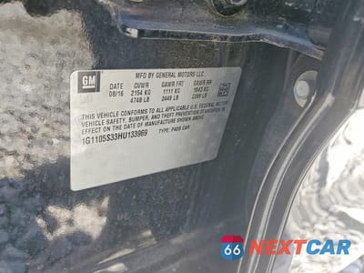 Zdjęcie 12 z 12 samochodu: 2017 CHEVROLET IMPALA LT VIN:1G1105S33HU133969 - miniatura