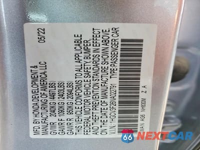 Zdjęcie 12 z 12 samochodu: 2022 HONDA ACCORD HYBRID SPORT VIN:1HGCV3F26NA022791 - miniatura