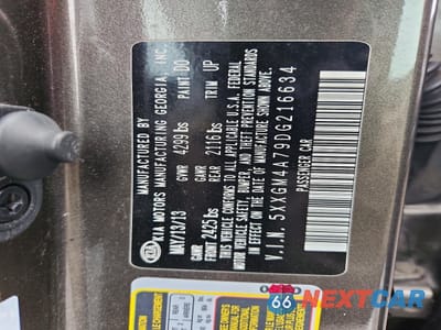 Zdjęcie 12 z 13 samochodu: 2013 KIA OPTIMA LX VIN:5XXGM4A79DG216634 - miniatura