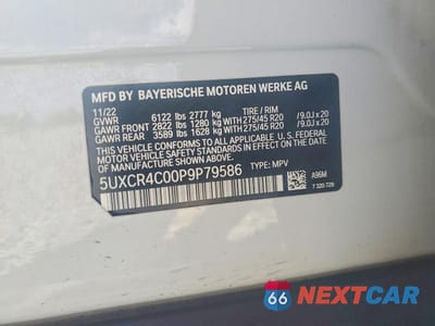 Zdjęcie 13 z 13 samochodu: 2023 BMW X5 SDRIVE 40I VIN:5UXCR4C00P9P79586 - miniatura
