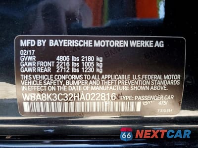 Zdjęcie 12 z 12 samochodu: 2017 BMW 330 XI VIN:WBA8K3C32HA022816 - miniatura