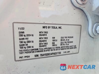 Zdjęcie 13 z 13 samochodu: 2023 TESLA MODEL Y VIN:7SAYGDEE4PA037705 - miniatura
