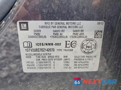 Zdjęcie 13 z 13 samochodu: 2014 GMC SIERRA K1500 SLE VIN:1GTV2UEC7EZ142679 - miniatura