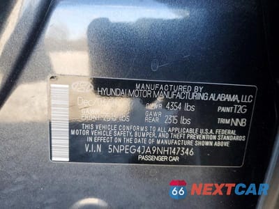 Zdjęcie 12 z 12 samochodu: 2022 HYUNDAI SONATA SE VIN:5NPEG4JA9NH147346 - miniatura