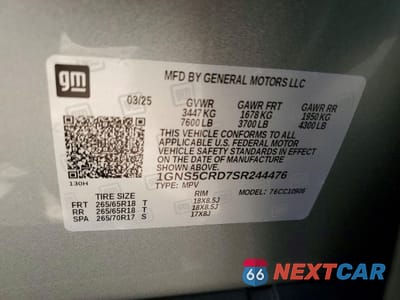 Zdjęcie 14 z 15 samochodu: 2025 CHEVROLET SUBURBAN C1500 LT VIN:1GNS5CRD7SR244476 - miniatura