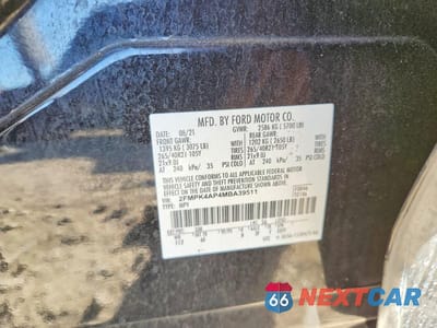 Zdjęcie 12 z 12 samochodu: 2021 FORD EDGE ST VIN:2FMPK4AP4MBA39511 - miniatura